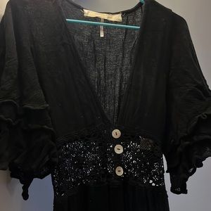 FREE PEOPLE gauzy wide leg jumpsuit